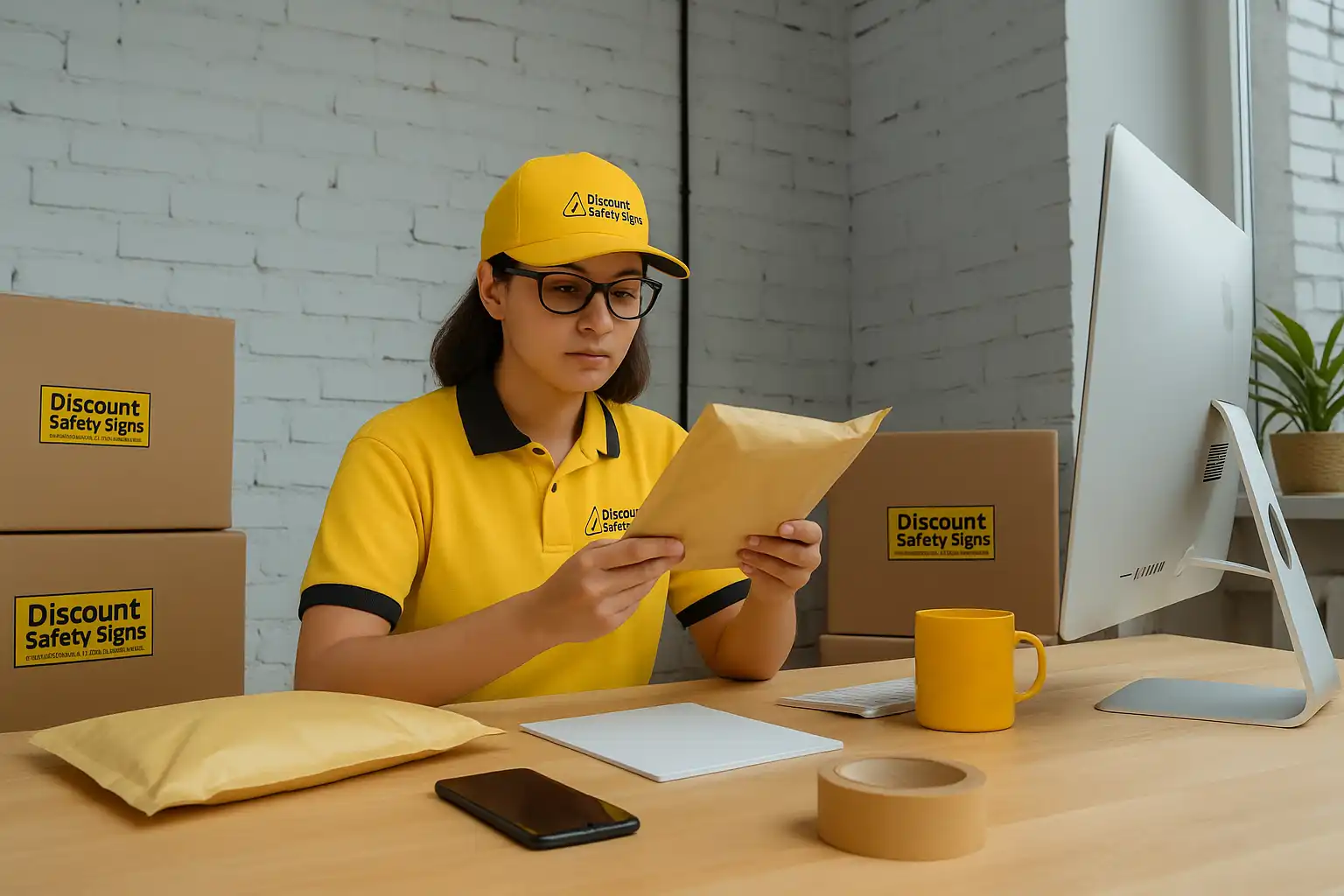 Courier loading parcels into a delivery vehicle
